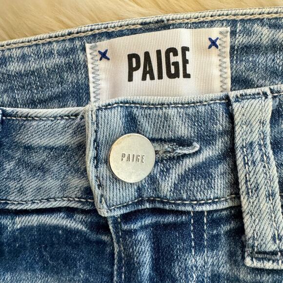 Paige Hoxton Slim Aloha Destructed Jeans 24 Frayed - Picture 7 of 16